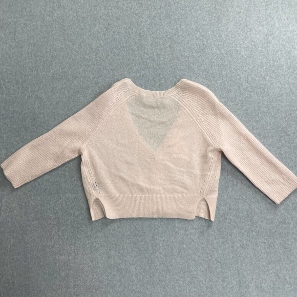 360 Cahmere Skull Cashmere Cardigan Women Medium Pink Long Sleeve V-Neck Sweater - Picture 10 of 15